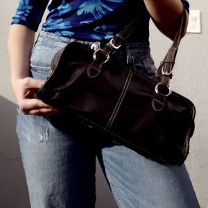 Vintage Y2K Authentic Brown Leather Shoulder Bag